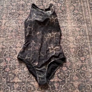 NWT Rio Beach Black Animal Print One-Piece Swimsuit